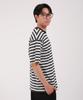 Dibellobeu Double Stripe Round Short Sleeve T-Shirt_Ivory