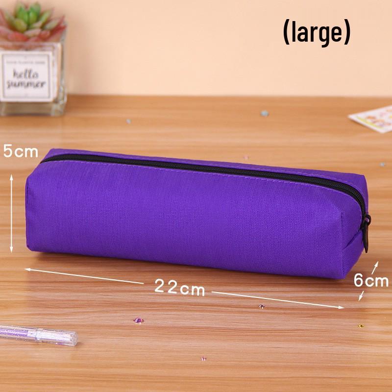 Solid Color Oxford Large Pencil Case - Customizable Student Stationery Bag with Logo Printing