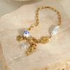 GEMCHIC Damen Sommer Meeresmuschel Charms Armband Edelstahl Gold Strandurlaub Schmuck