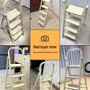 Multi-Functional Folding Indoor A-Frame Step Ladder with Handrail, Thickened Step Stool, Telescopic Design