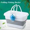 13L Fishing Convenient Hand-held Bucket Live Fish Bucket Portable Folding Breathable Net Suitable for Outdoor Travel and Fishing
