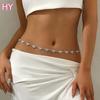 HY  New Korean Women White Rhinestone Heart Beach Sexy Belt Waist Body Chain Versatile Dress Accessories