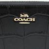 Long Wallet Long Zip Around Wallet Leather with Logo Wristlet CT083 IMBLK Outlet [Coach] Croco-like (Black) Women's [Item]