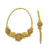 2026 Middle East Gold Wedding Jewelry Set Indian Bridal Necklace Ring Earrings Bracelet Four-piece Set