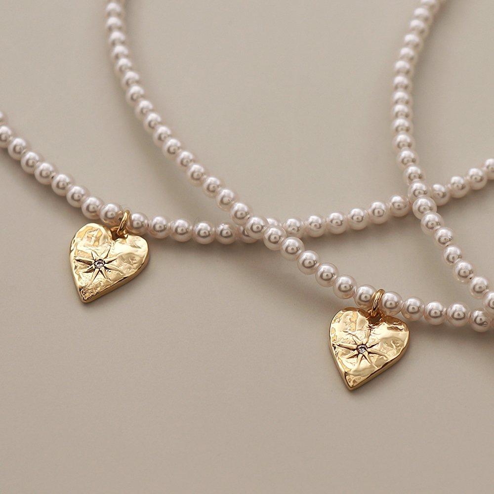 Heart Birthstone Pearl Necklace