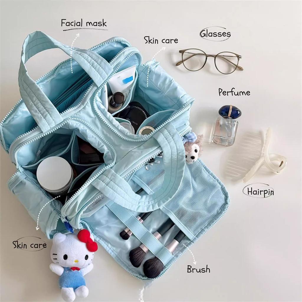 Cosmetic Bag Large Capacity 2025 New Portable Multi-layer Partition Women Storage Bag Outgoing Travel Toiletry Bag Handbag