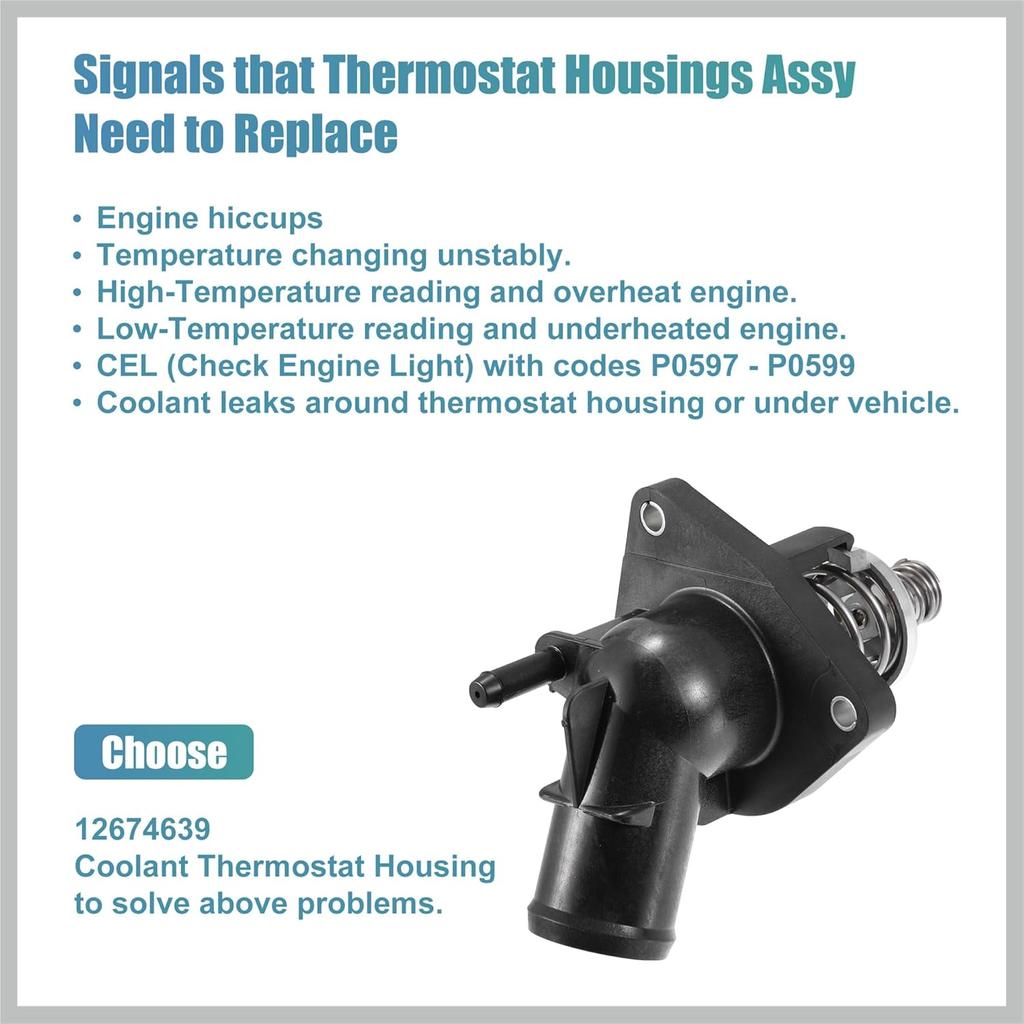 12674639 Συναρμολόγηση Στέγασης Θερμοστάτη Ψυκτικού Κινητήρα για Cadillac Escalade για Chevrolet Silverado Suburban Tahoe για GMC Sierra 1500 Αντικατάσταση Αυτοκινήτου
