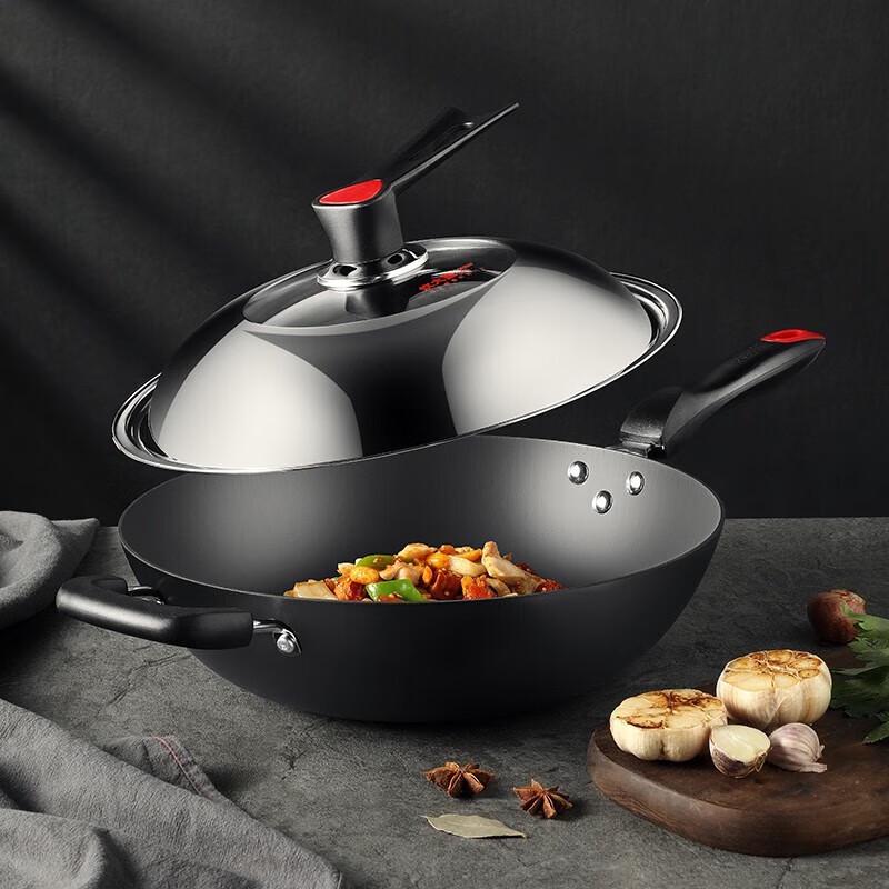 COOKER KING 34cm Cast Iron Wok