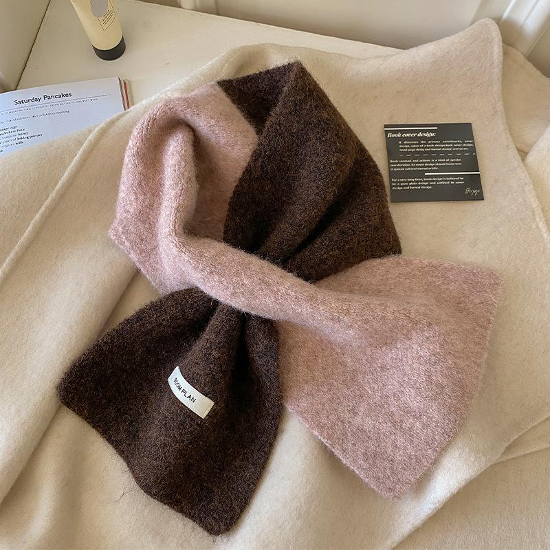Luxury Autumn Knitted Neckchief Women Macron Cashmere Scarf Handkerchief Warm Pashmina Solid Shawl Soft Stole Bufanda
