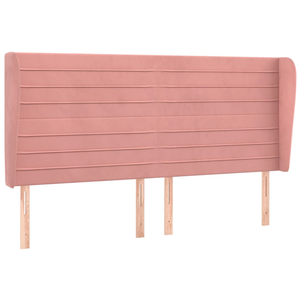 Headboard with Ears Pink 183 X 23 X 118 128 Cm Velvet