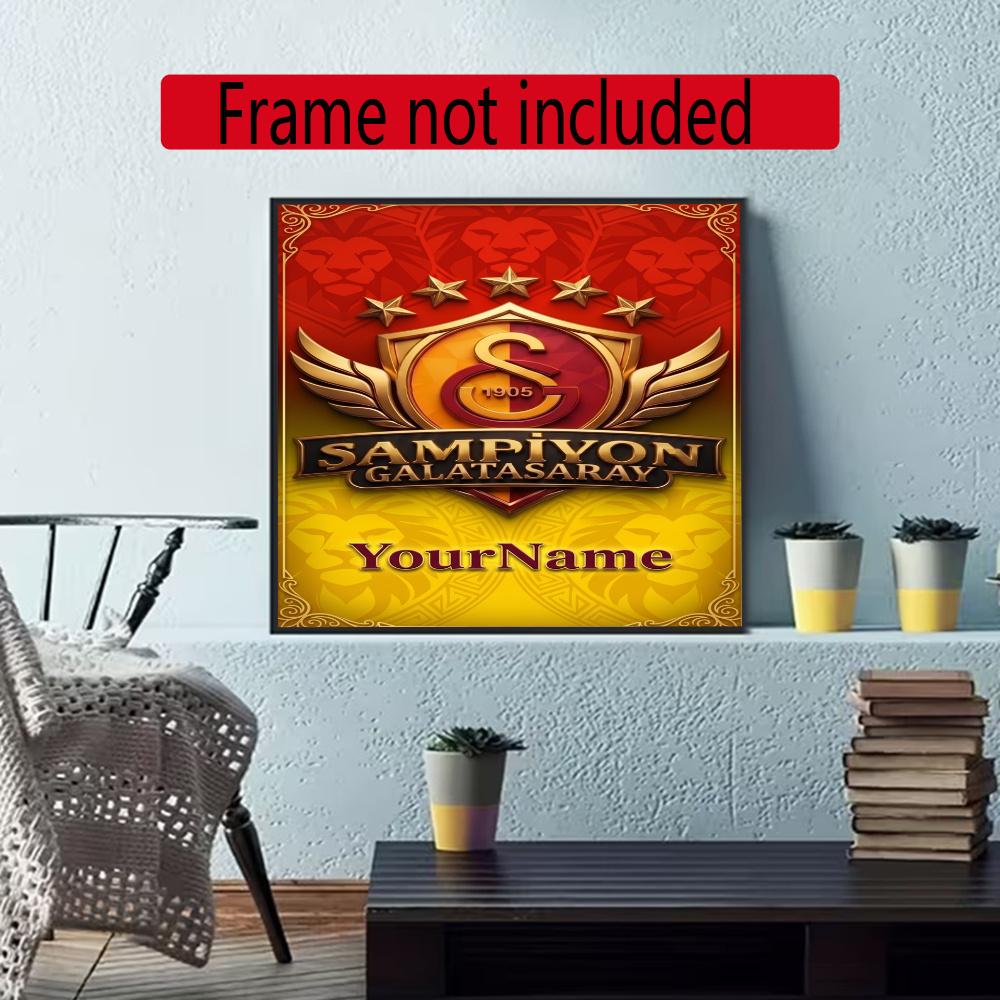 Galatasaray Personalized Name Round Diamond Painting Kit Diamond Embroidery Painting Rhinestones Mosaic Frameless Handwork Decoration Arts