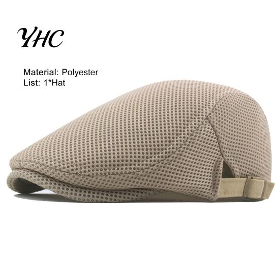 Polyester Convenient Men Hat Perfect Gifts Hollow Cap Washable Beret for Daily