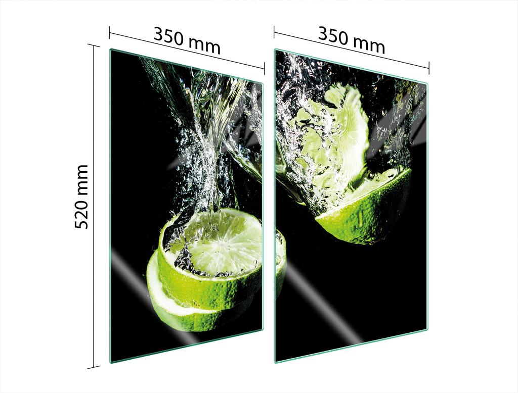 GLAS-SCHUTZPLATTE FÜR DIE KÜCHE 2x35x52 LIMETTE