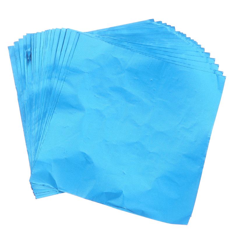 100 listů 20*20 cm hliníková fólie balicí papír Svatební čokoládový papír