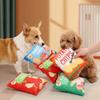 Crinkle Paper Inside Cat Molar Chew Toy Dog Squeaky Plush Toy  Puppy Training Interaction