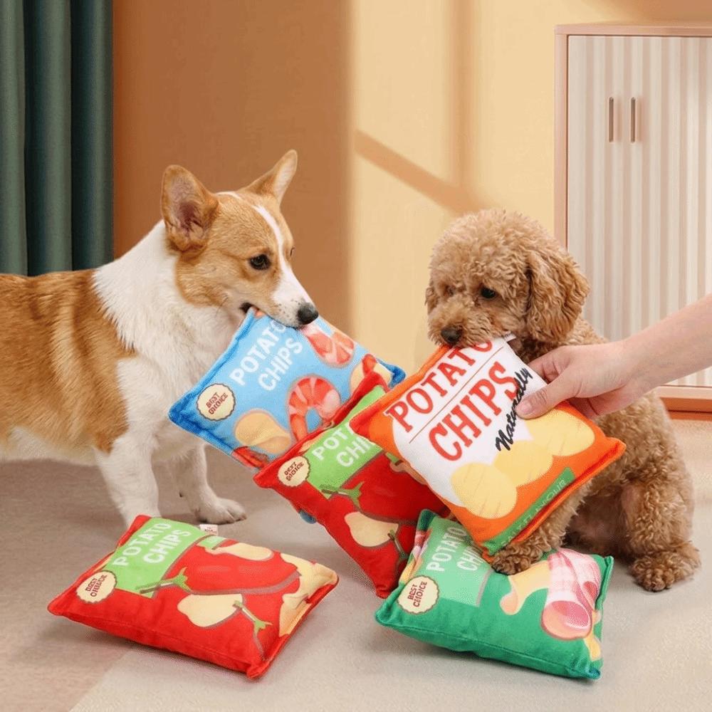 Crinkle Paper Inside Cat Molar Chew Toy Dog Squeaky Plush Toy Puppy Training Interaction