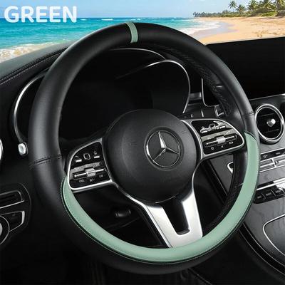 Napa Leather Steering Wheel Cover Non-Slip Inside, Universal 15 Inch for Car, All Season & Wear-Resistant