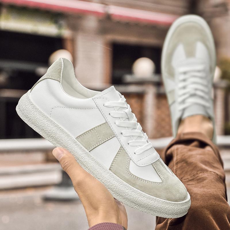 Fashion Classic Mens Casual Shoes New Genuine Leather Fashion Shoes Men Lace-Up Male Comfortable Driving Shoe All-match Mens Sneakers