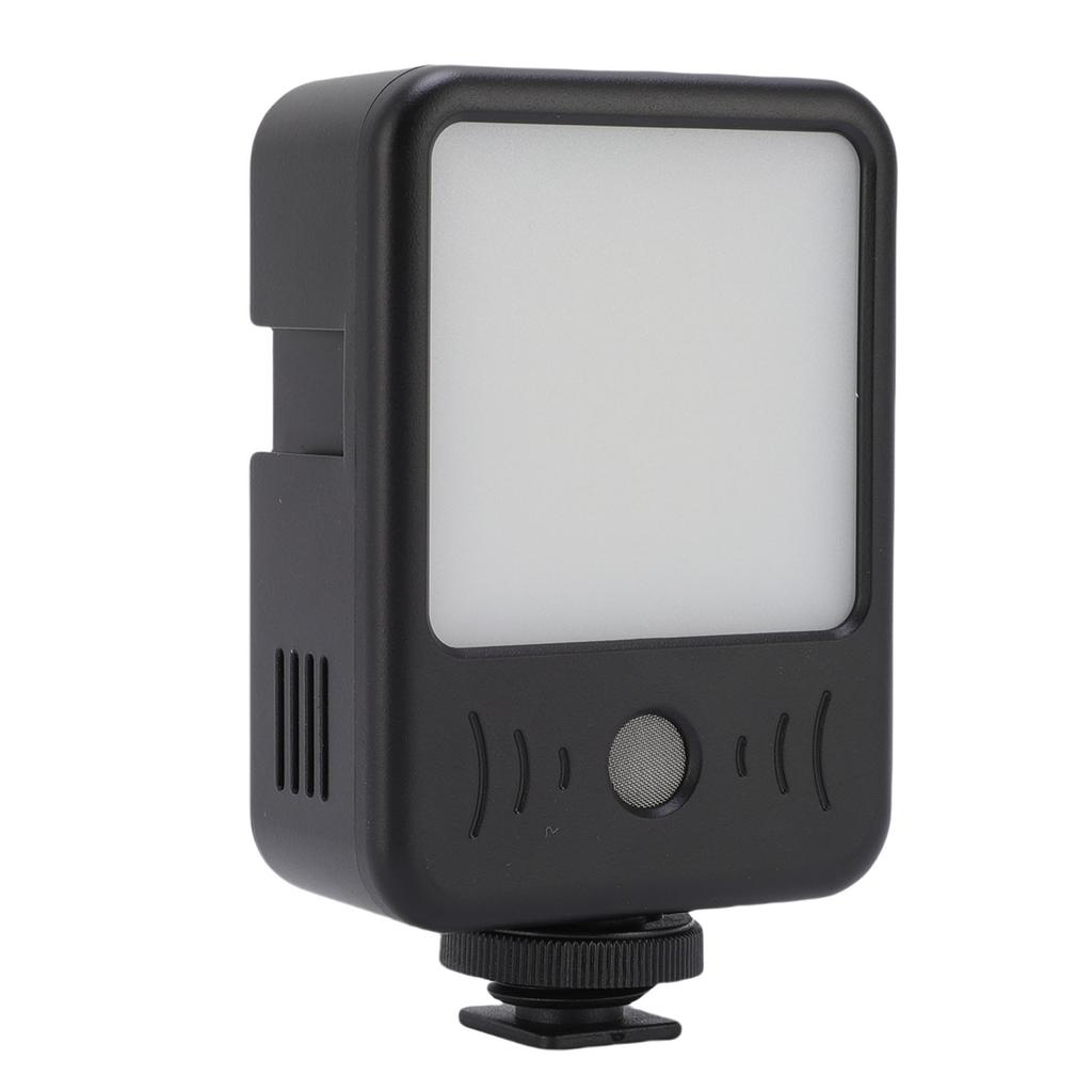 Camera Video Light with Built in Microphone 49 LEDs 6500K Rechargeable Portable Photography Lighting for Vlog Live