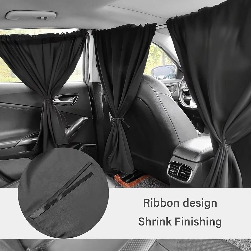 4pcs Black Car Privacy Curtain Set Detachable Privacy Travel Nap Car Window Sunshade Cover Night Car Camping Simple Curtain