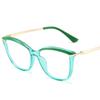Fashion Green Cat Eye Women's Glasses Minus -2 -3 -6 TR90 Clear Lens Computer Eyeglasses New Anti Blue Light Myopia Glasses