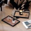 Luxury Wooden Storage Tray Retro Jewelry Perfume Tray Living Room Kitchen Organizer Plate Multifunction Removable Trays Decor