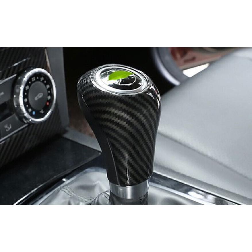 Carbon Fiber For Benz C-Class Central Console Gear Shift 2004-14 Knob Cover Trim