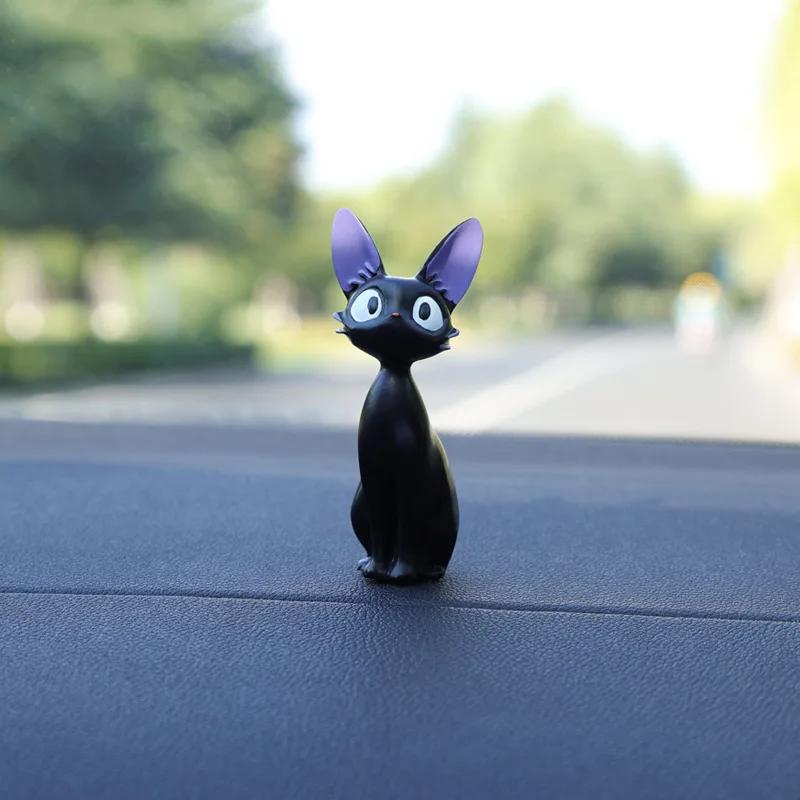 Mini Sunflower Black Cat Figurines Miniatures Home Office Desktop Decoration Car Inner Center Console Ornament Accessories