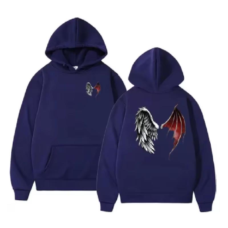 Mikina Lucifer Wings svetr s kapucí Devil Angel Wings Nebe a peklo Tip na dárek pro ženy Fleece svetr s kapucí Sportovní mikina