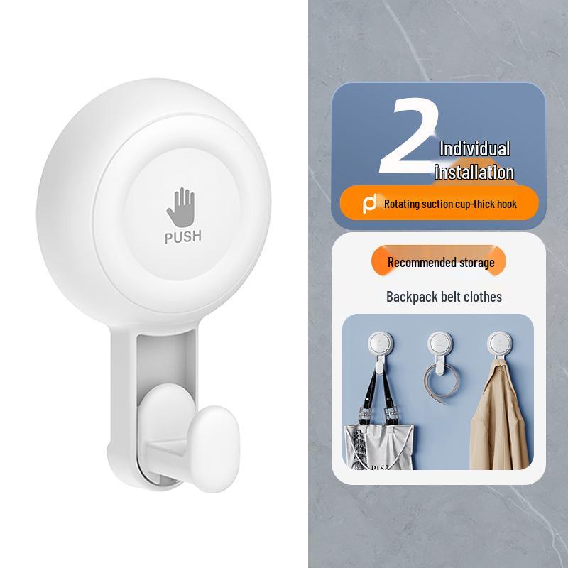 Rotating No-Trace Vacuum Suction Cup Hook for Kitchen, Bathroom, and Glass Walls