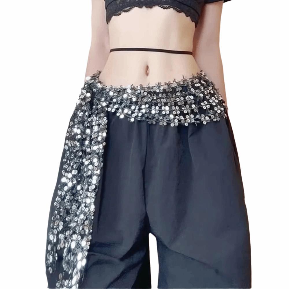 Adjustable Belly Dance Belt Handmade Sequin Waist Chain Belly Dance Accessories
