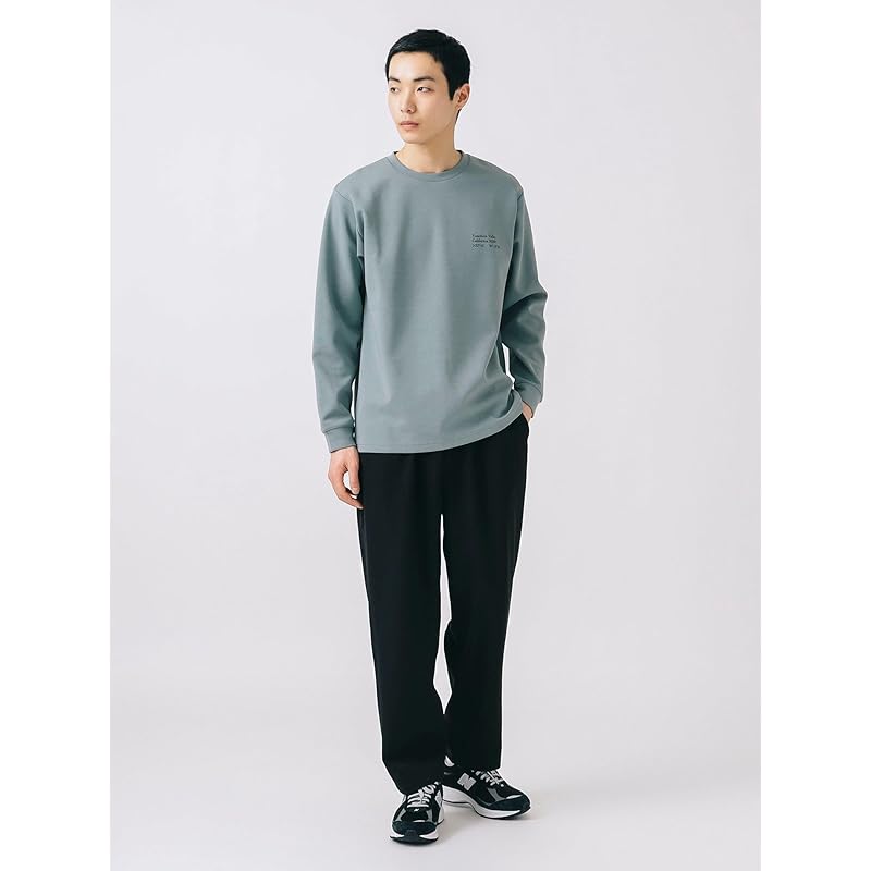 [Beams Heart] L/S TEE cardboard logo print long sleeve cut and sew men's SMOKE_GREEN L
