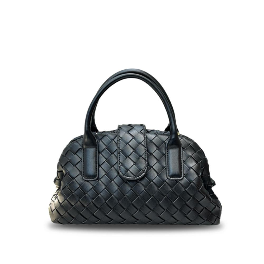 2026 leather cross-border new cloud bag woven portable shoulder crossbody magnetic bowling Boston bag women