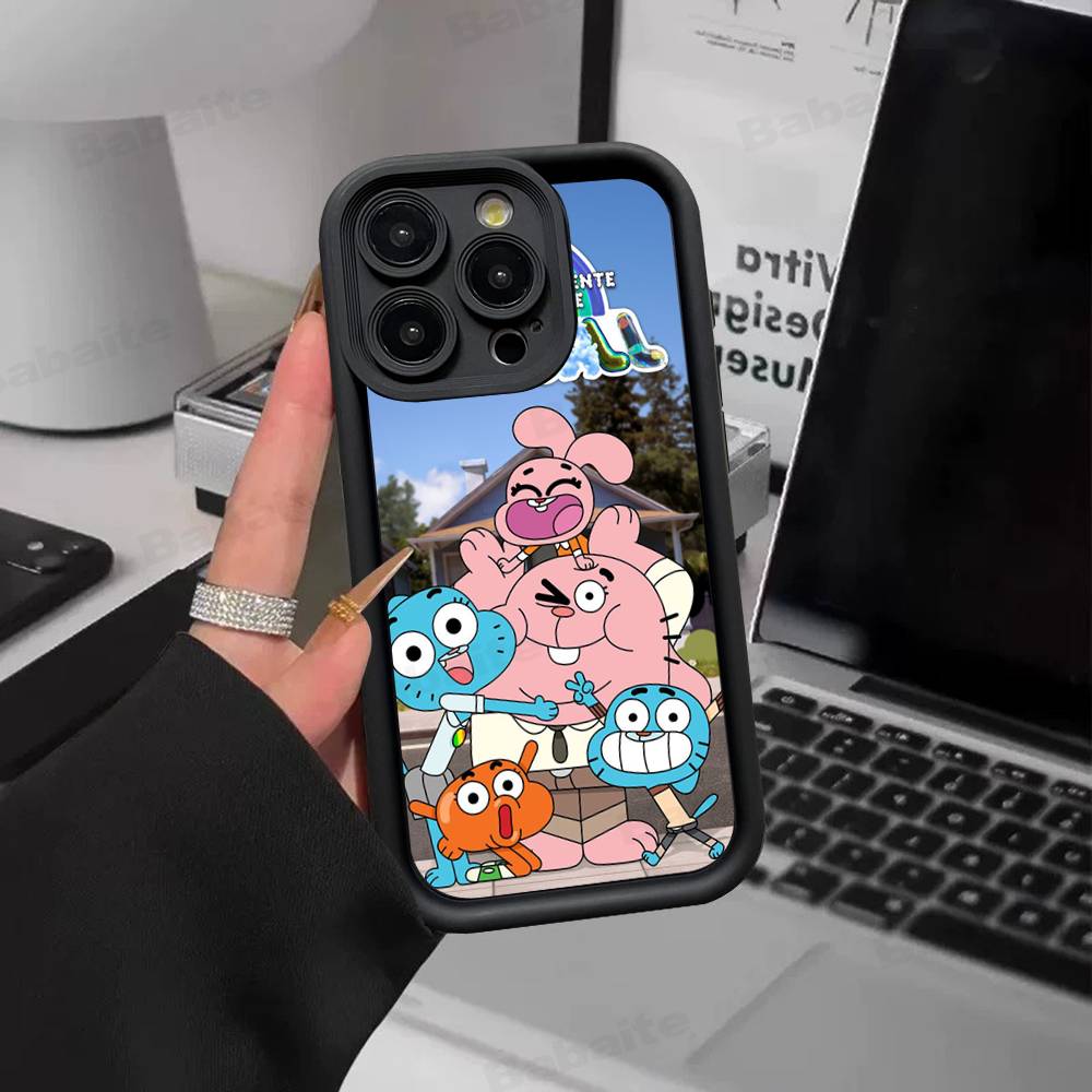 Cute Amazing-World G-gumball Phone Case For IPhone 17 16 15 14 13 12 11 Pro Max Plus Black Full Coverage TPU