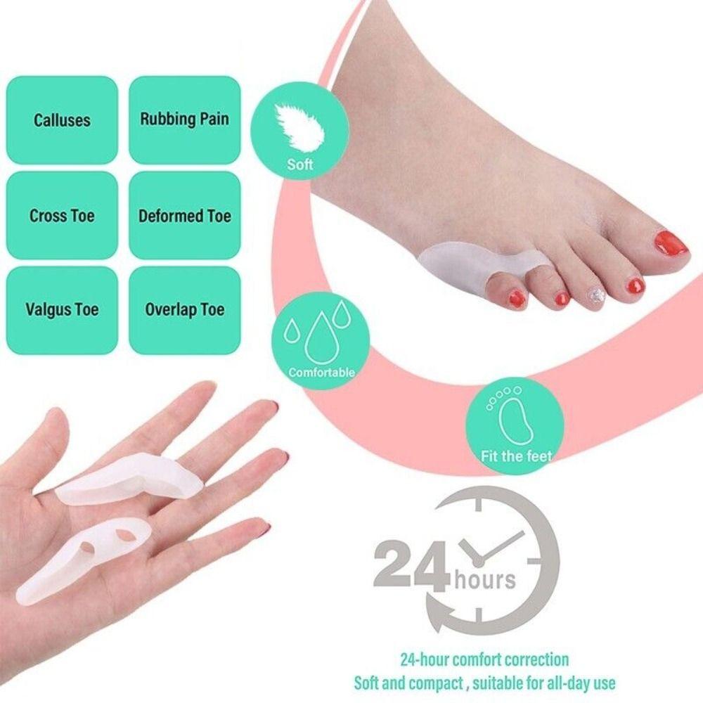 1 paire Séparateur d'orteils roses en silicone Espaceur Protecteur d'orteil rose doux Protecteur d'auriculaire durable