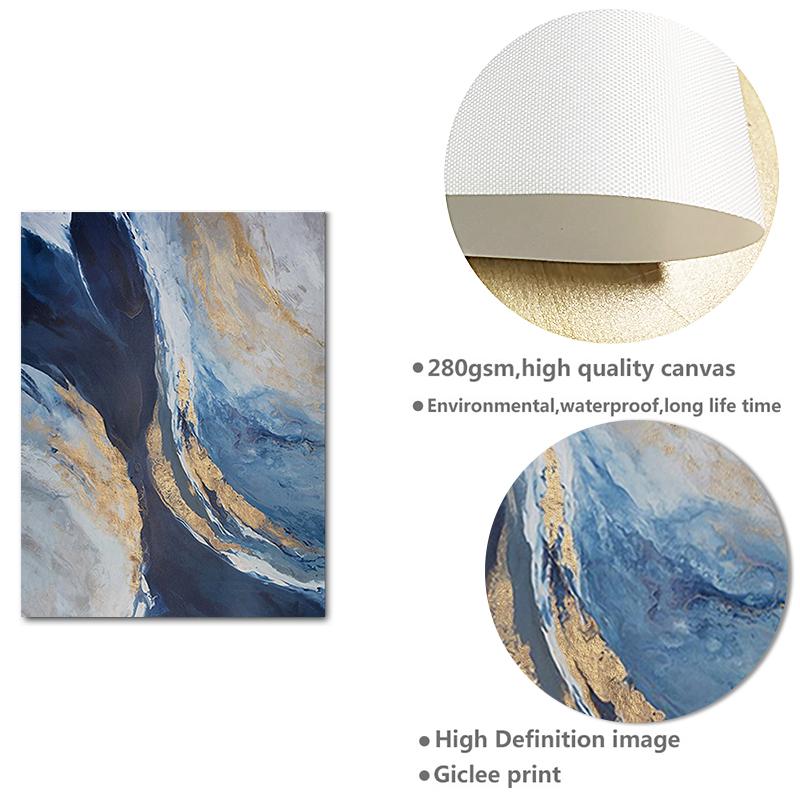 Moderne Poster Abstrakte Marmor Textur Leinwand Druck Malerei Blaue Tinte Poster Und Drucke Nordic Wand Bilder Wohnzimmer Dekor