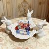 3D Niedliche Süßigkeitenteller Osterhase Form Silikon Kaninchen Tablett Form für Thanksgiving Feiertage Party Büros Zuhause Zimmer Schreibtisch Schreibtisch