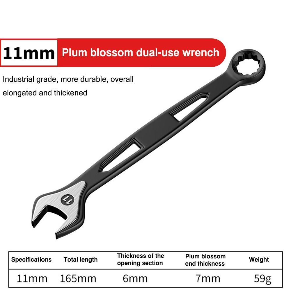 Durability High Carbon Steel Dual-use Spanner Hollow Out Extended Plum Blossom Wrench Thick Hand Tool For 6-15mm Screws