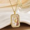 Gold Plated Retro Clavicle Chain Zircon Zodiac Pendant Necklace 12 Constellation Necklace  Unisex