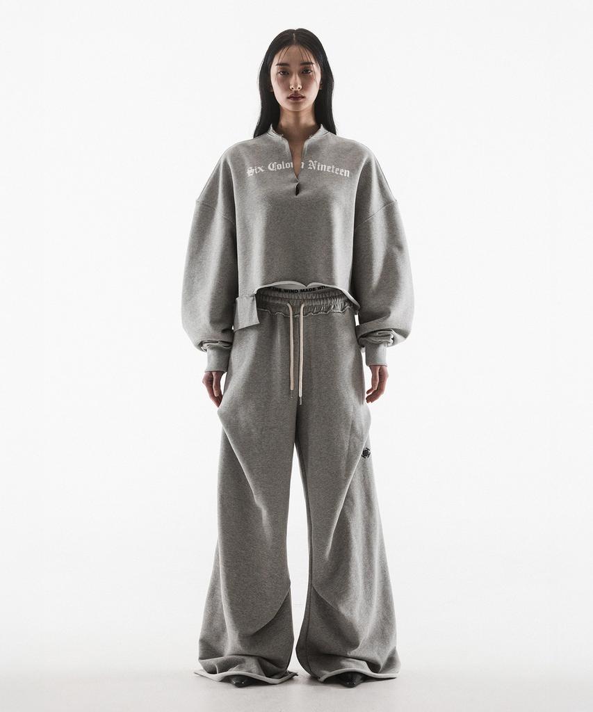 Paensyo Symbol Geometry Flare Sweat Pants - Melange
