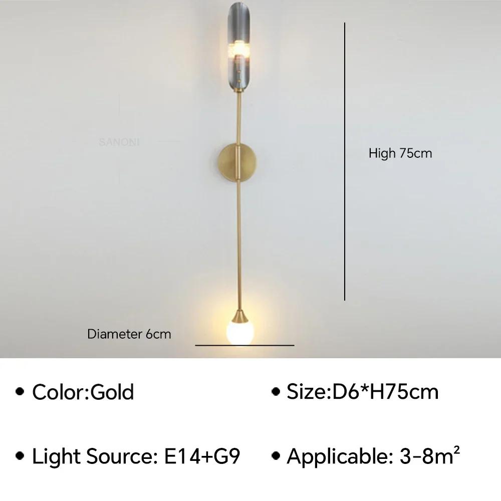 Modern minimalist wall lamp living room TV background staircase bedroom wall lamp Nordic home decoration lighting fixtures gloss