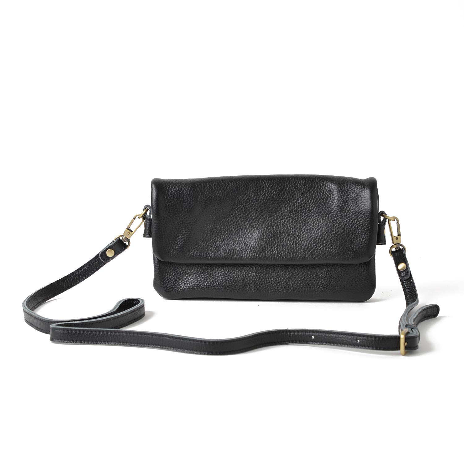 

Genuine Leather Shoulder Bag for Wallet Black [Notre Favori] Women, Crossbody, 2-Way, Pochette, Elise, чорний