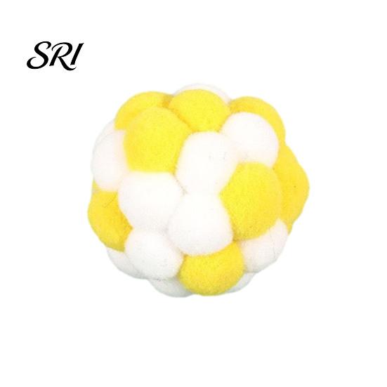 Plüsch-Katzen-Spielzeugball mit integrierter Glocke, weiche Macaron-Bälle, lustiges Spielzeug, bissfeste Kauspielzeuge für Wohnungskatzen und Kätzchen, Geräuschentwicklung