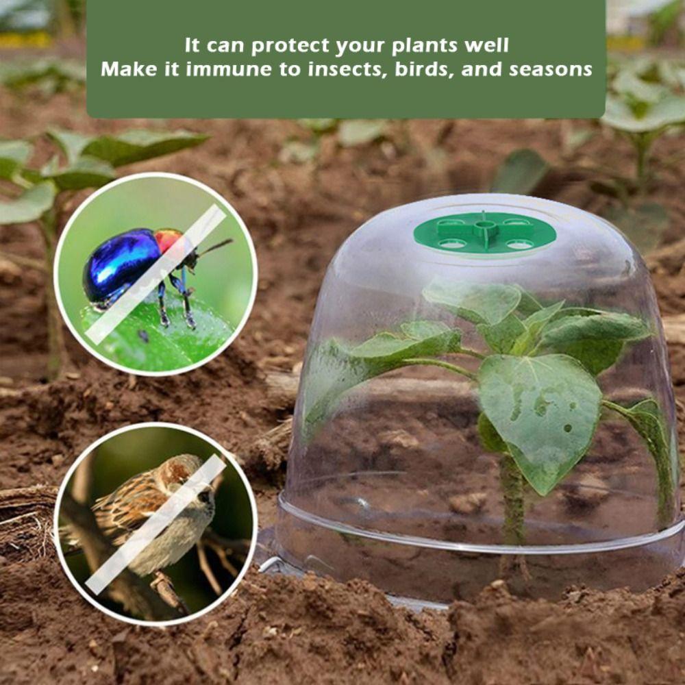 10pcs Plastic Planting Protective Cover Thermal Moisturizing Seedling Insulation Cover Transparent Reusable Seedling Hood