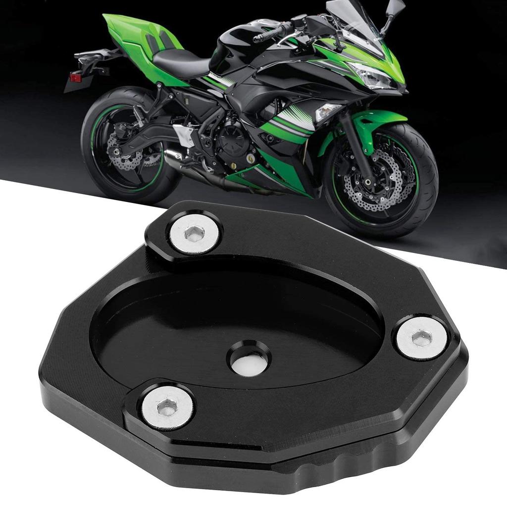 Qiilu Side Stand Motorcycle Kickstand Plate Side Stand Extension Pad for Kawasaki Z650 /