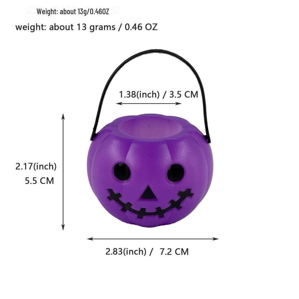 Halloween Pumpkin & Ghost Buckets: Witch, Purple Pumpkin, Skull Decorations