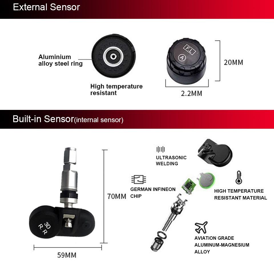 Mini Portable Pressure Gauges Digital Displays Electronic Automotive Universal Tire Pressure Detectors Pressure Monitor Lighters