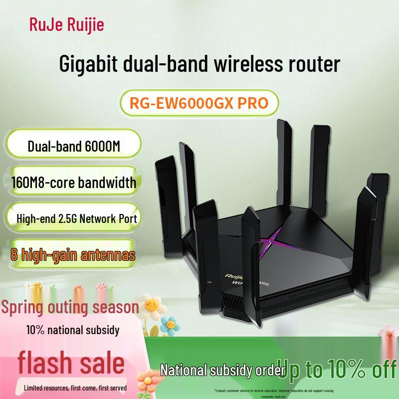 

Ruijie EW6000GX PRO WiFi 6 Mesh Router System (CN version)