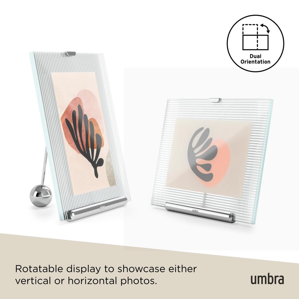 Official Umbra Flute Photo Postcard Size Frame, Silver, 10x15cm,