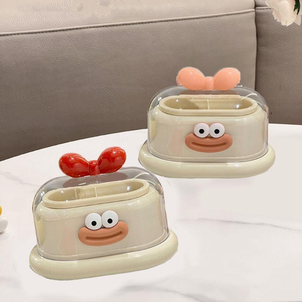 Double Grid Toothpick Storage Box Dustproof Cotton Swab Tube Dopamine Toothpick Box  Living Room